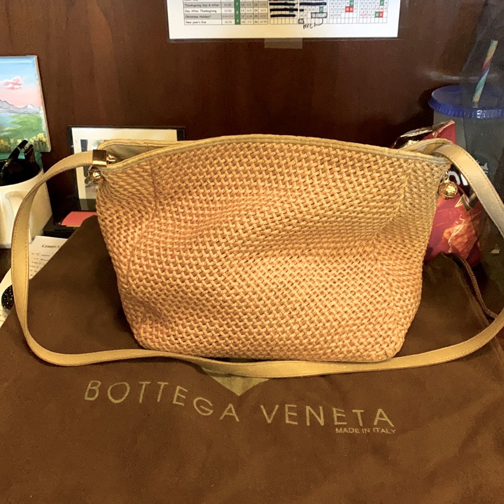 Bottega Veneta Straw Shoulder Bag